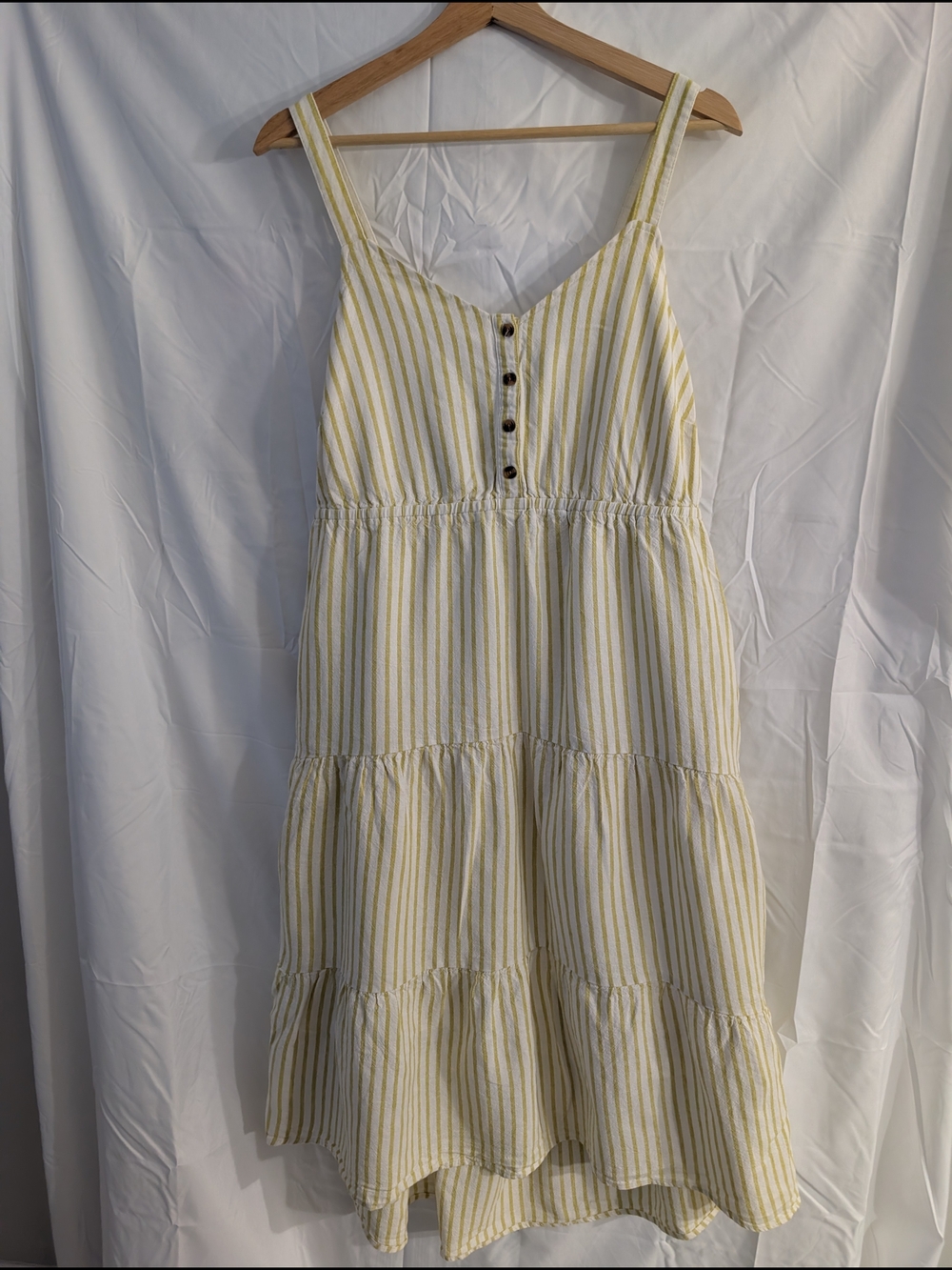 Sonoma Yellow and White Striped Maxi Dress - Picture 1 of 10
